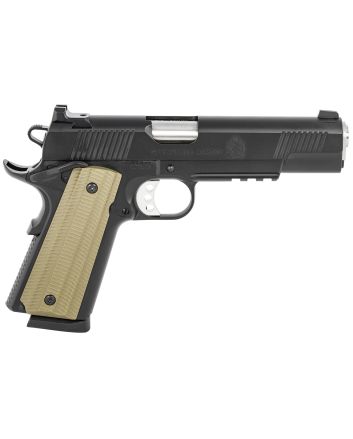 Springfield Armory PO9230 1911 Operator 45 ACP 8+1 5" Barrel, Black Cerakote Carbon Steel Frame w/Beavertail, Integral Picatinny Acc. Rail, Serrated Slide, VZ G10 Grip
