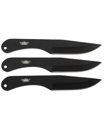 Uzi Accessories UZKTRW004 Throwing Knives IV Three, 8.25" Plain Black Stainless Steel