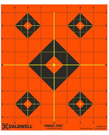 Caldwell 1166102 Orange PeelSelf-Adhesive Paper Black/Orange 8" Diamond 5 Pack