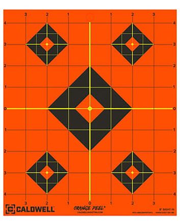 Caldwell 1166103 Orange PeelSelf-Adhesive Paper Black/Orange 8" Diamond 25 Pack