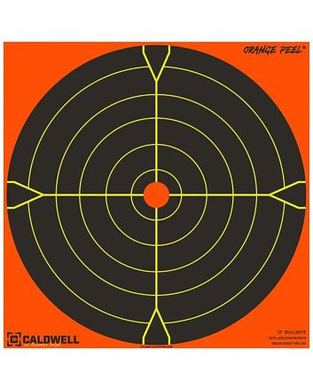 Caldwell 1166107 Orange PeelSelf-Adhesive Paper Black/Orange 5.50" Bullseye 10 Pack