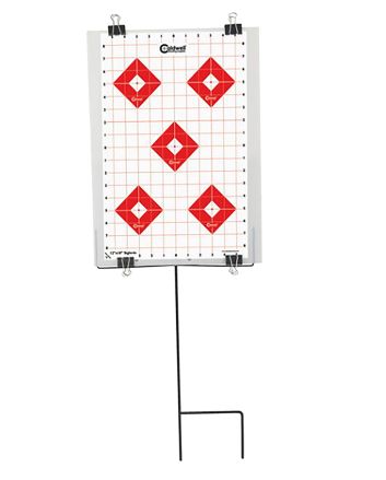 Caldwell 110005 Ultra Portable Target Stand Black/Red/White Steel Silhouette/Shapes Standing Includes 8 Silhouette Targets/8 Sight-In Targets