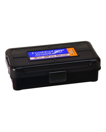 Frankford Arsenal 1083783 Hinge-Top Ammo Box 9mm/25/380ACP Black Polymer 50rd