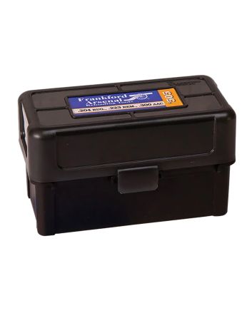 Frankford Arsenal 1083786 Hinge-Top Ammo Box 17/204/223Cal Black Polymer 50rd