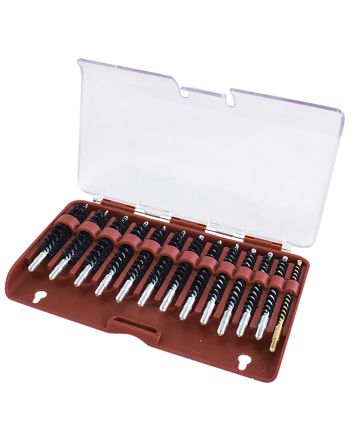 Tipton 615333 Bore Brush Set.17-.45 Cal Rifle Firearm 8-32/5-40 Thread Stainless Steel Nylon Bristles Bronze Includes Storage Box