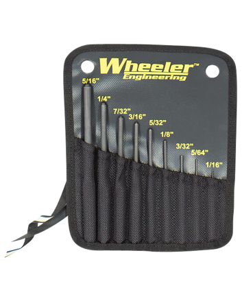 Wheeler 204513 Roll Pin Punch SetBlack Steel Knurled Handle 9 Pieces