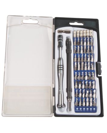 Wheeler 564018 Precision Micro Screwdriver Set Chrome Plated Steel Extendable Handle 58 Pieces