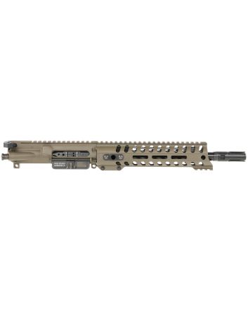 Patriot Ordnance FactoryMinuteman Complete Upper 5.56x45mm NATO 10.50" Black Nitride Barrel Aluminum Patriot Brown Receiver 9" M-LOK Handguard Lo Pro DI Gas Block (Mid Length)