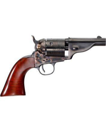 Taylors &amp; Company 550958 The Hickok Open-Top 38 Special Caliber with 3.50" Blued Finish Barrel, 6rd Capacity Blued Finish Cylinder, Color Case Hardened Finish Steel Frame &amp; Walnut Army Size Grip