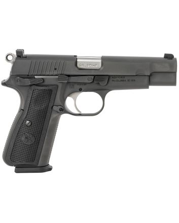 FN 66100256 High Power9mm Luger 17+1, 4.70" Black Target Crown Steel Barrel, Black PVD Serrated Steel Slide &amp; Steel Frame w/Beavertail, Black Textured Polymer Grip, Ambidextrous