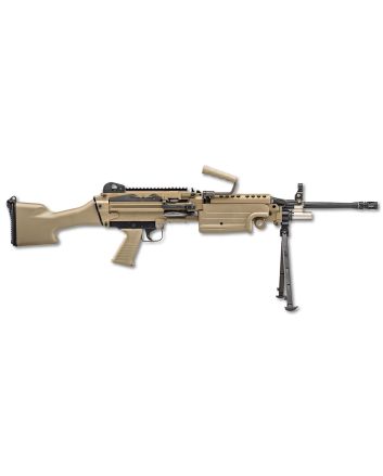FN 46100170 M249S5.56x45mm NATO 18.50" Barrel 30+1 Mag Or 200rd Belt Capacity, Flat Dark Earth Fixed Hydraulic Buffer Stock, Non-Slip Buttplate, Optics Ready