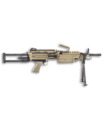FN 46100172 M249S Para 5.56x45mm NATO 16.10" Barrel 30+1 Mag Or 200rd Belt Capacity,Flat Dark Earth Rotating &amp; Telescoping Stock, Hydraulic Recoil Buffer, Non-Slip Buttplate, Optics Ready