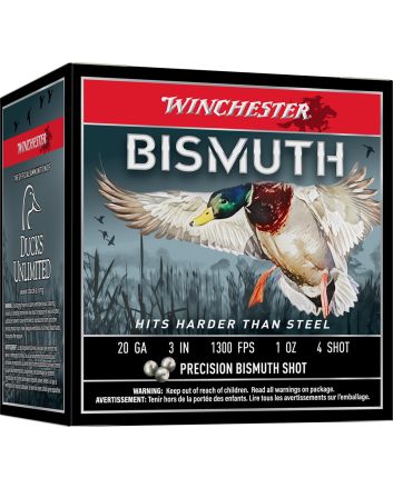 Winchester Ammo SWB2034 Bismuth20Gauge 3" 1oz Tin Plated Bismuth 4Shot 25 Per Box/10 Case