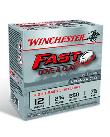 Winchester Ammo WFD127B Fast Dove &amp; Clay High Brass 12Gauge 2.75" 1oz 7.5Shot 25 Per Box/10 Case