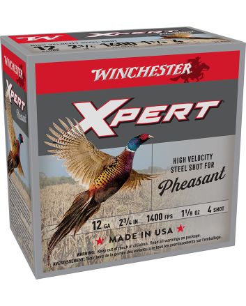 Winchester Ammo WEXP12H4 Xpert Pheasant Lead Free High Velocity 12Gauge 2.75" 1 1/8oz 4Shot 25 Per Box/10 Case