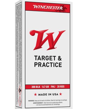 Winchester Ammo USA300B147 USA300Blackout 147gr Full Metal Jacket Open Tip 20 Per Box/10 Case