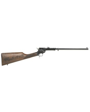 Heritage Mfg BR226B16HSWB01 Rough Rider Rancher 22 LR 6rd 16" Barrel, Black Metal Finish, Exposed Hammer, Walnut Stagecoach Engraved Stock