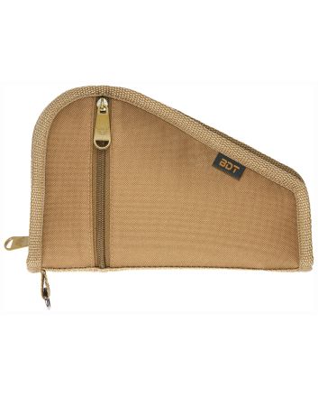 Bulldog BDT619T Deluxe Pistol Case With Pocket &amp; Sleeve, Tan Water-Resistant Outer Shell, Impact-Resistant Padding, Heat-Resistant Quilted Lining 9"L x 6"H