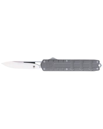 CobraTec Knives CTEGRYM390DNS Enforcer3.25" OTF Drop Point Plain M390 Steel Blade/Gray Aluminum Handle