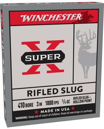 Winchester Ammo X413RS5 Super X410Gauge 3" 1/4oz Rifled Slug Shot 5 Per Box/50 Case