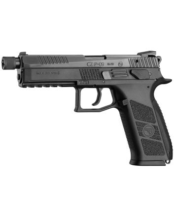 CZ-USA 89270 P-099mm Luger 21+1 5.15" Blued Steel Threaded Barrel, Black Nitride Serrated Steel Slide, Black Polymer Frame w/Beavertail &amp; Picatinny Rail, Ambidextrous