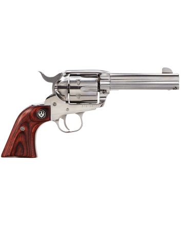 Ruger 5109 VaqueroMedium Frame 357 Mag/38 Special 6rd 4.62" High Gloss Stainless Steel Barrel, Cylinder &amp; Frame, Hardwood Grip, Transfer Bar Safety, Exposed Hammer