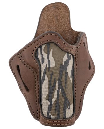 1791 Gunleather MOBH1BRWR BH1 Optic Ready OWB 01 Brown with Mossy Oak Leather Belt Slide Fits 5" 1911