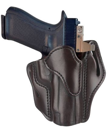1791 Gunleather ORBH23SBRR BH2.3 Optic Ready OWB Size 2.3 Signature Brown Leather Belt Slide Compatible w/Glock 17/20/21/22/31/34/35/40/41/S&amp;W M&amp;P Shield Right Hand