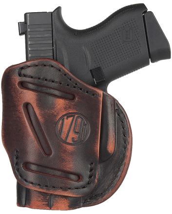 1791 Gunleather 4WH2VTGR 4-WayIWB/OWB Size 02 Vintage Leather Belt Clip Fits S&amp;W M&amp;P Bodyguard Right Hand
