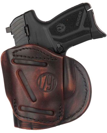 1791 Gunleather 4WH4VTGR 4-WayIWB/OWB 04 Vintage Leather Belt Clip Compatible w/Springfield XDS/Springfield XD/Glock 26/S&amp;W M&amp;P Shield Plus