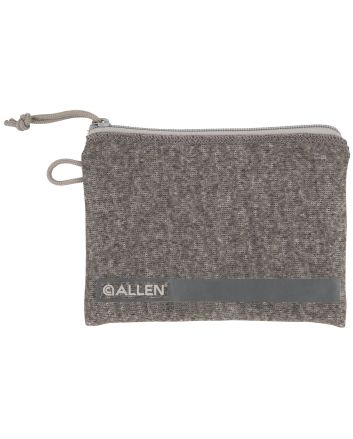 Allen 3625 Pistol PouchGray Polyester w/Lockable Zippers, ID Label &amp; Fleece Lining Holds Compact Size Handgun 5" L x 7" W Interior Dimensions