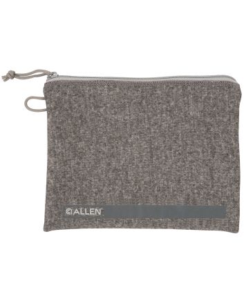 Allen 3627 Pistol PouchGray Polyester w/Lockable Zippers, ID Label &amp; Fleece Lining Holds Full Size Handgun 7" L x 9" W Interior Dimensions
