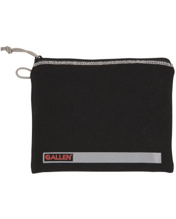 Allen 3628 Pistol PouchBlack Polyester w/Lockable Zippers, ID Label &amp; Fleece Lining Holds Full Size Handgun 7" L x 9" W Interior Dimensions