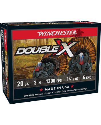 Winchester Ammo STH2035 Double X High Velocity Turkey 20Gauge 3" 1 5/16oz 5Shot 10 Per Box/10 Case