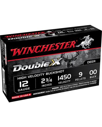 Winchester Ammo SB1200 Double X High Velocity 12Gauge 2.75" 9Pellets 00Buck Shot 5 Per Box/50 Case