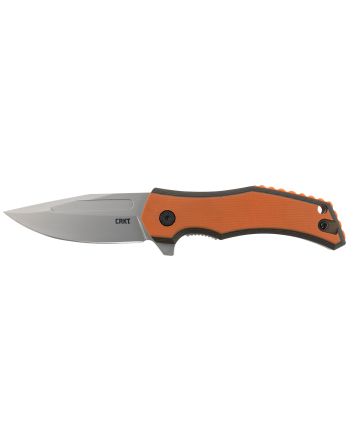 CRKT 2372 Fawkes2.74" Folding Clip Point Plain Bead Blasted 4116 Stainless Steel Blade/ Black/Orange G10 Handle Includes Pocket Clip