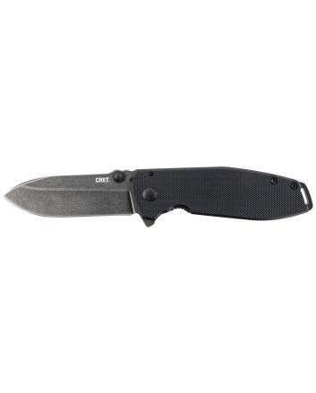CRKT 2495K SQUID XM 2.95" Folding Drop Point Plain Black Stonewashed D2 Steel Blade/Black G10/SS Handle Includes Pocket Clip