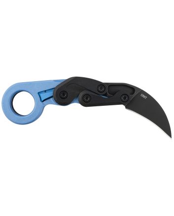 CRKT 4041B Provoke2.47" Folding Hawkbill Plain Black Stonewashed 4116 Stainless Steel Blade/Blue Metallic Grivory Handle