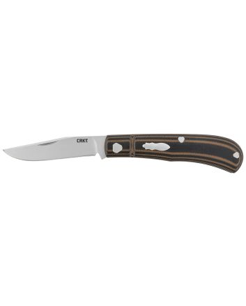 CRKT 7100 Venandi3.14" Folding Clip Point Plain Bead Blasted 8Cr13MoV SS Blade/Black/Brown G10 Handle