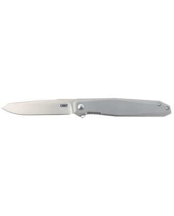 CRKT K230XXP Facet3.37" Folding Sheepsfoot Plain Satin D2 Steel Blade/ Stainless Steel Handle Includes Pocket Clip