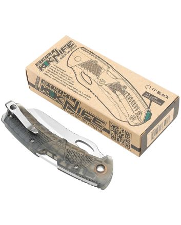 Strike Industries K1TP K13.51" Folding Plain AUS-8A SS Blade Smoke Textured Polymer Handle Includes Pocket Clip