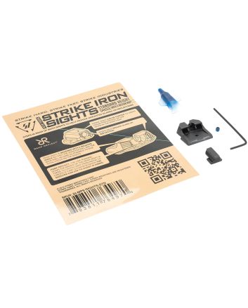 Strike Industries MP9SIGHTSSTN Strike Iron SightsBlack/Blank Front Sight Black/Blank Rear Sight Smith &amp; Wesson M&amp;P Standard Height