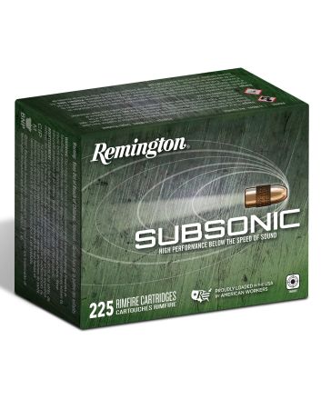 Remington Ammunition 21249 Subsonic Rimfire 22LR 40gr Hollow Point 225 Per Box/10 Case