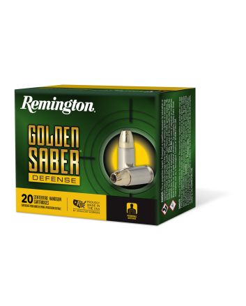 Remington Ammunition 27600 Golden Saber Defense 357Mag 125gr Brass Jacketed Hollow Point 20 Per Box/25 Case
