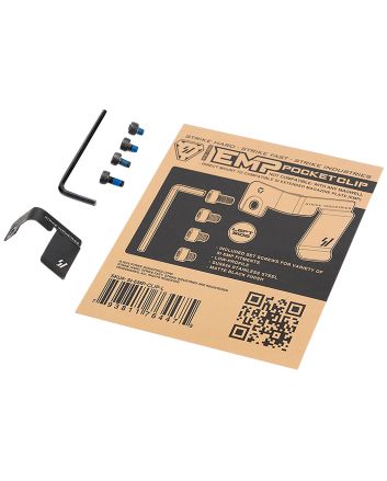 Strike Industries EMPCLIPL Magazine Pocket ClipStainless Steel Black for SI EMP Mag Extension Left Hand