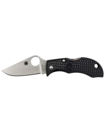 Spyderco MBKP Manbug1.95" Folding Plain Stonewashed VG-10 SS Blade, Black FRN Handle