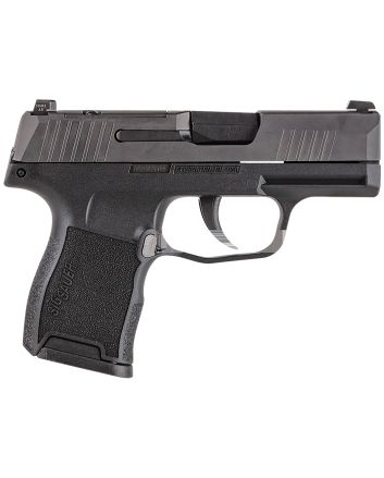 Sig Sauer 365380BSS P365Micro-Compact 380 ACP 10+1 3.10" Black Carbon Steel Barrel, Black Nitron Optic Ready/Serrated Slide &amp; Frame w/Sig Rail, Black Polymer Grips, Right Hand