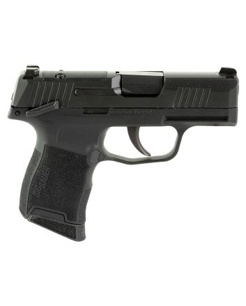 Sig Sauer 365380BSSMS P365Micro-Compact 380 ACP 10+1 3.10" Black Carbon Steel Barrel, Black Nitron Optic Ready/Serrated Slide &amp; Frame w/Sig Rail, Black Polymer Grips, Manual Safety, Right Hand