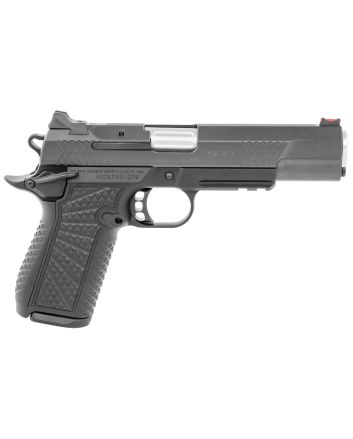 Wilson Combat SFX9FSR5A SFX99mm Luger 15+1 5" Stainless Match Grade Barrel, Black DLC Serrated Stainless Steel Slide, Black Aluminum Frame w/Beavertail &amp; Picatinny Rail, Black Polymer Grip