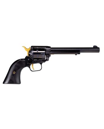 Heritage Mfg RR22B4GLD Rough Rider22 LR 6 Shot 4.75" Black Oxide Barrel, Cylinder &amp; Frame, Black Laminate Wood Grips Features Gold Accents